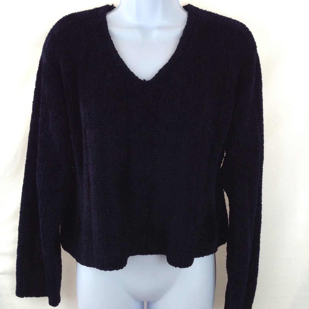 Vintage 80's Black Chenille Knit Sweater